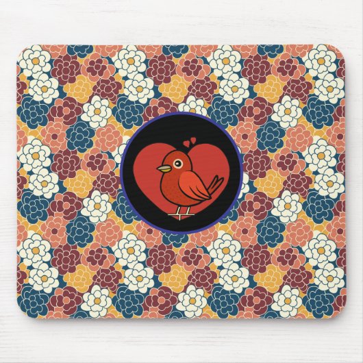 allover flower design マウスパッド (正面)