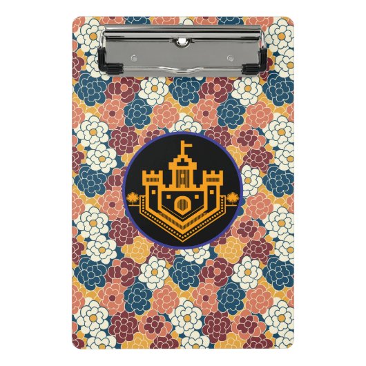 allover flower design ミニクリップボード (正面)