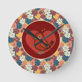 allover flower design ラウンド壁時計