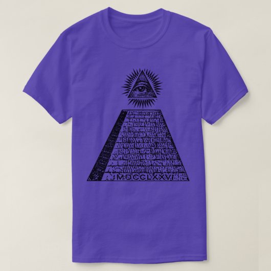 AllSeeイルミナティアイシンボル Tシャツ (デザイン正面)