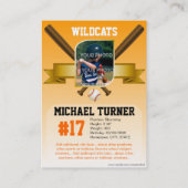 ALLSTARのオレンジカスタムなベースボールカード 名刺 (裏面)