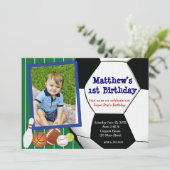 Allstarのサッカーの野球の誕生日の招待状 招待状 (スタンド正面)