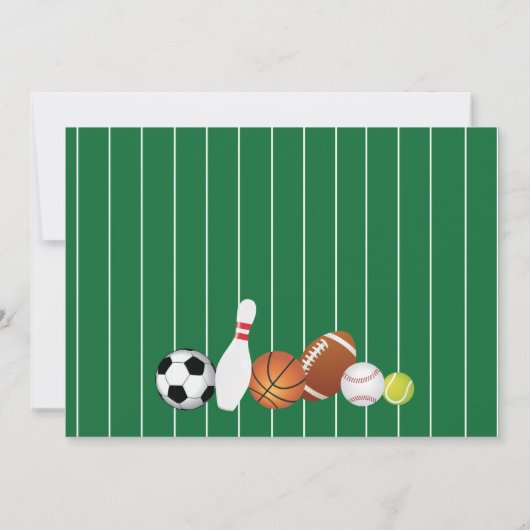 Allstarのサッカーの野球の誕生日の招待状 招待状 (裏面)