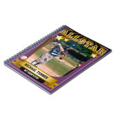 ALLSTARの紫色のベースボールカード ノートブック (左側)
