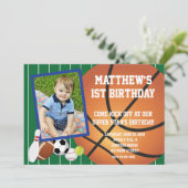 Allstarはバスケットボールの誕生日の招待状を遊ばします 招待状 (スタンド正面)