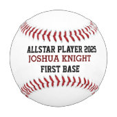 ALLSTAR Baseball Personalized Baseball Game Ball 野球ボール (正面)