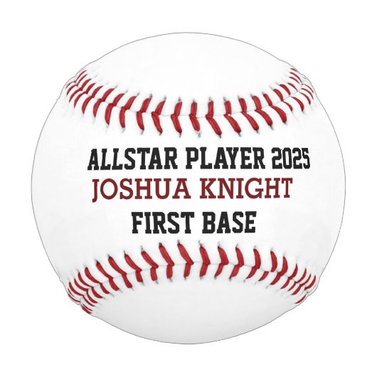 ALLSTAR Baseball Personalized Baseball Game Ball 野球ボール (正面)