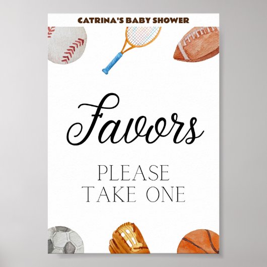Allstar Sports Baby Showerサイン(5x7) ポスター (正面)