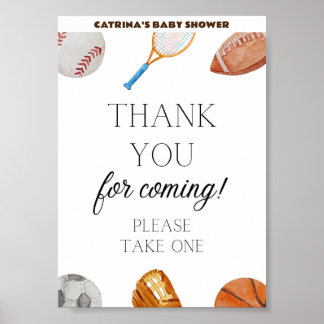Allstar Sports Baby Showerサイン(5x7) ポスター
