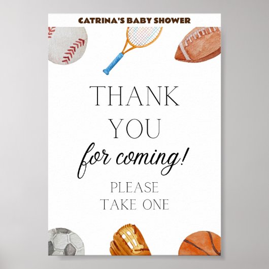 Allstar Sports Baby Showerサイン(5x7) ポスター (正面)