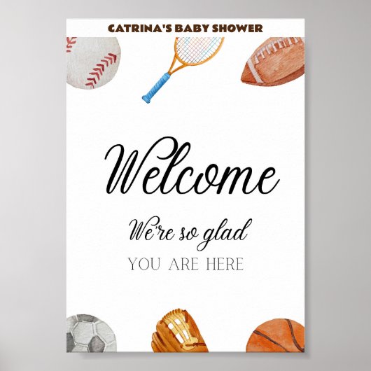Allstar Sports Baby Showerサイン(5x7) ポスター (正面)