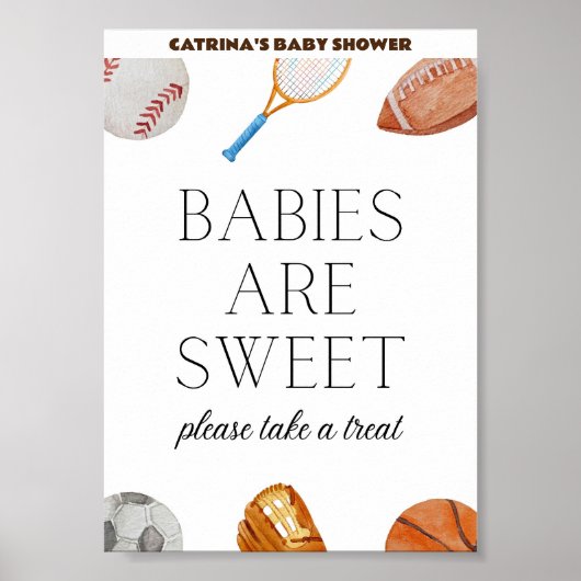 Allstar Sports Baby Showerサイン(5x7) ポスター (正面)