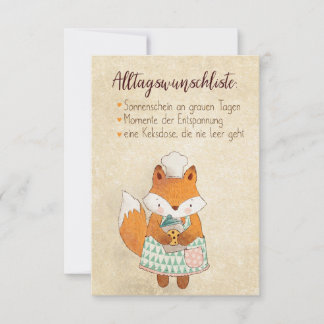 Alltagswunschliste Wünsche für den Alltag