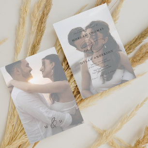 Allure書道の写真結婚's 招待状