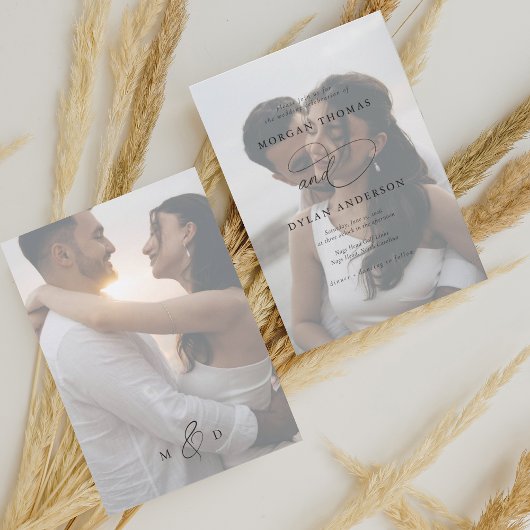 Allure書道の写真結婚's 招待状