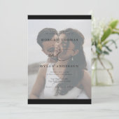 Allure書道フォトブラック&ホワイト結婚ズ 招待状 (スタンド正面)