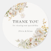 Allure – ホワイトローズ&ベビーズブレスーズ結婚ズ ラウンドシール (正面)