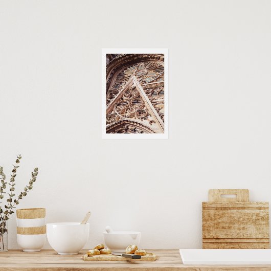 "Allure"教会の建築の水色 ポスター (キッチン)