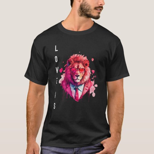 Alluring Love is With Heart Animal Valentine's day Tシャツ (正面)