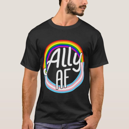 ALLY AFランス国旗の愛の平等LGBプライド旗 Tシャツ (正面)