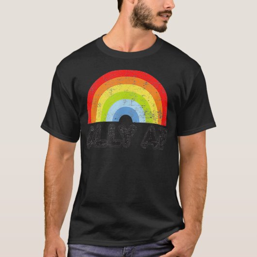 Ally AF Gay Pride LGBT Flag Gift Tシャツ (正面)
