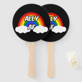 Ally AF I - LGBTQフラグゲイトランス同性愛者プライド ハンドファン (正面&裏面)