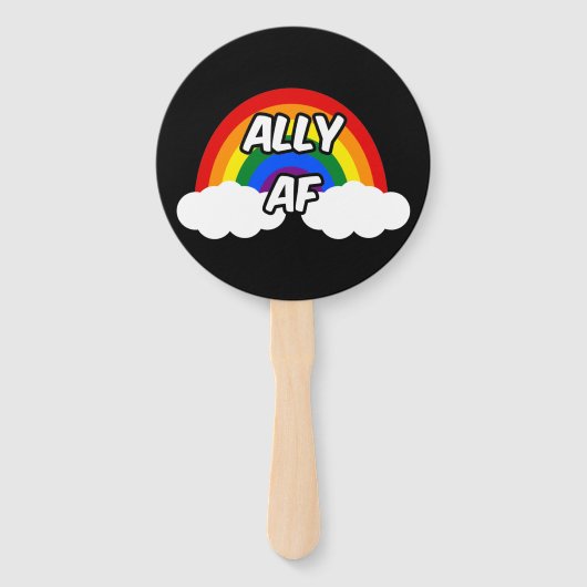 Ally AF I - LGBTQフラグゲイトランス同性愛者プライド ハンドファン (正面)