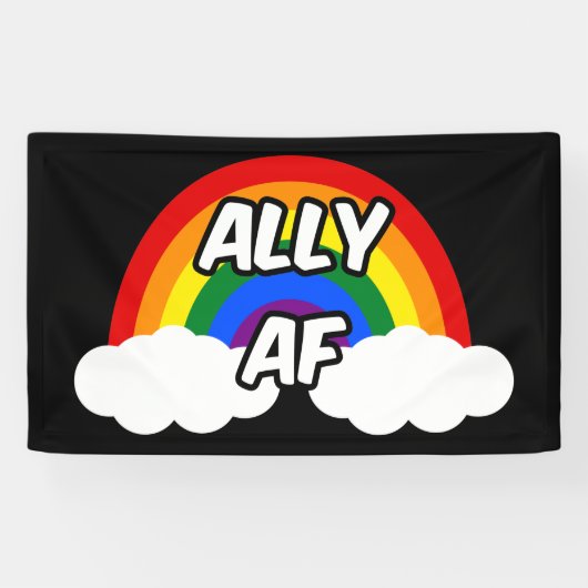 Ally AF I - LGBTQフラグゲイトランス同性愛者プライド 横断幕 (横)
