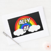 Ally AF I - LGBTQフラグゲイトランス同性愛者プライド 長方形シール (封筒)