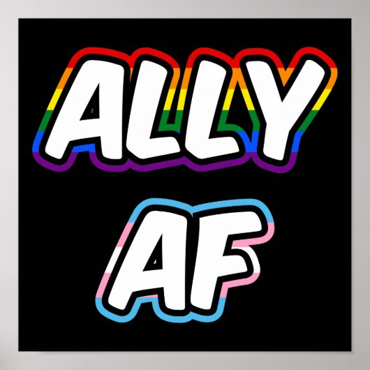 Ally AF II - LGBTQフラグゲイトランス同性愛者プライド ポスター (正面)