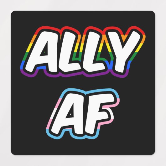 Ally AF II - LGBTQフラグゲイトランス同性愛者プライド ラベル (デザイン1)