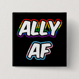 Ally AF II - LGBTQフラグゲイトランス同性愛者プライド 缶バッジ