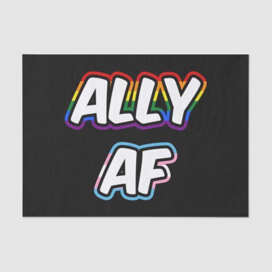 Ally AF II - LGBTQフラグゲイトランス同性愛者プライド 薄葉紙 (正面)