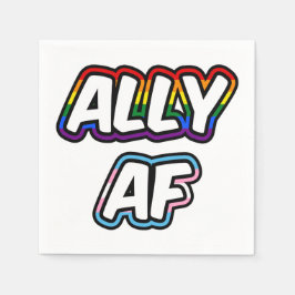 Ally AF II - LGBTQ フラッグ ゲイ トランス クィア プライド スタンダードカクテルナプキン