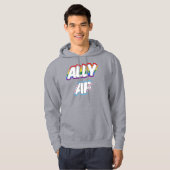 Ally AF II - LGBTQ フラッグ ゲイ トランス クィア プライド パーカ (正面フル)