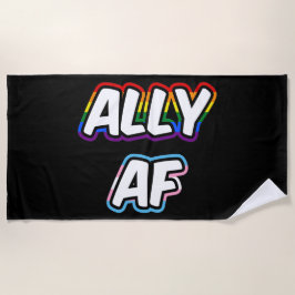 Ally AF II - LGBTQ フラッグ ゲイ トランス クィア プライド ビーチタオル