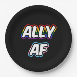 Ally AF II - LGBTQ フラッグ ゲイ トランス クィア プライド ペーパープレート