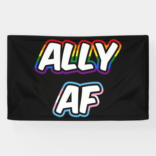 Ally AF II - LGBTQ フラッグ ゲイ トランス クィア プライド 横断幕 (横)