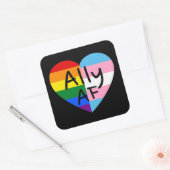 Ally AF III - LGBTQフラグゲイトランス同性愛者プライド スクエアシール (封筒)