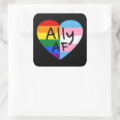 Ally AF III - LGBTQフラグゲイトランス同性愛者プライド スクエアシール (バッグ)