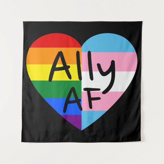 Ally AF III - LGBTQフラグゲイトランス同性愛者プライド タペストリー (正面)