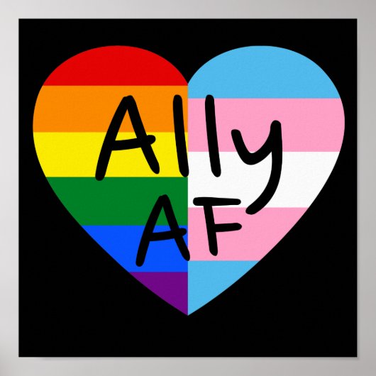Ally AF III - LGBTQフラグゲイトランス同性愛者プライド ポスター (正面)