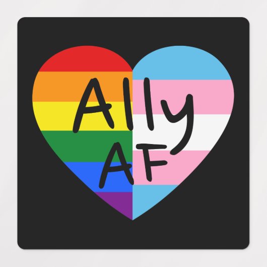 Ally AF III - LGBTQフラグゲイトランス同性愛者プライド ラベル (デザイン1)