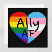 Ally AF III - LGBTQフラグゲイトランス同性愛者プライド 招待状 (正面/裏面)
