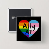 Ally AF III - LGBTQフラグゲイトランス同性愛者プライド 缶バッジ (正面&裏面)