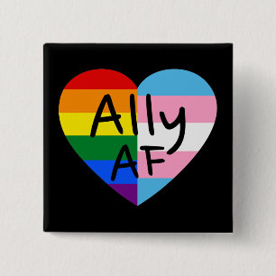 Ally AF III - LGBTQフラグゲイトランス同性愛者プライド 缶バッジ