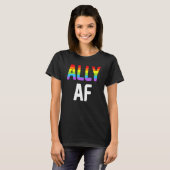 Ally AF LGBTQレズビアンゲイプライドサポートM Tシャツ (正面フル)