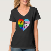 Ally Af Lgbtq国旗ゲイプライド平等トランスレスビア Tシャツ (正面)