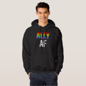 Ally AF LGBTQ Lesbian Gay Pride Support Advocate M パーカ (正面フル)