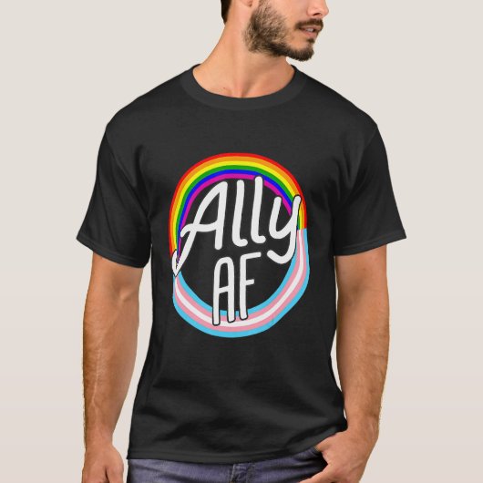 Ally Af Trans Flag Love Equality Lgbtプライド国旗L Tシャツ (正面)